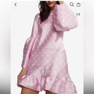 Cynthia Rowley Jane Gingham Short Bell Sleeve Dress